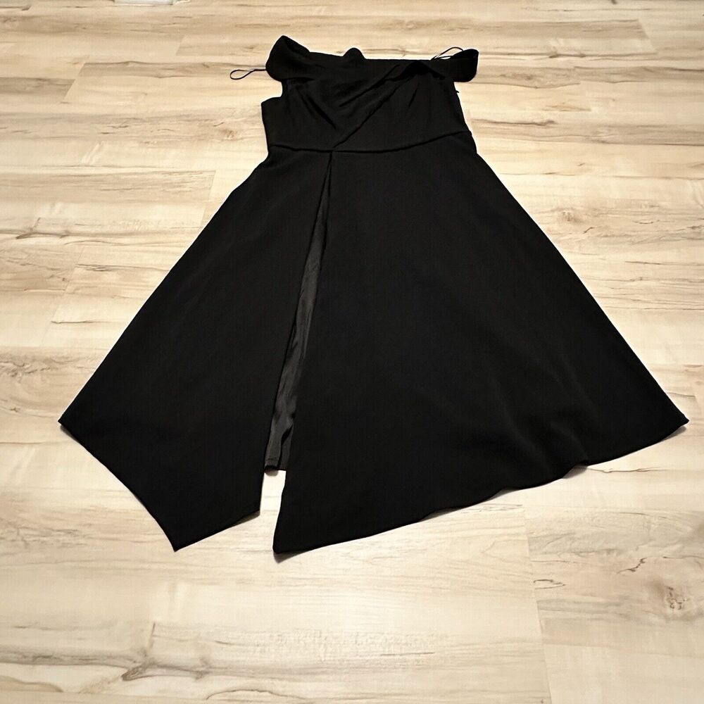 carmen marc‎ valvo women 14 dress asymmetric hem satin panel off shoulder